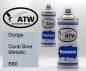 Preview: Dodge, Coral Blue Metallic, B80: 400ml Sprühdose + 400ml Klarlack - Set, von ATW Autoteile West.